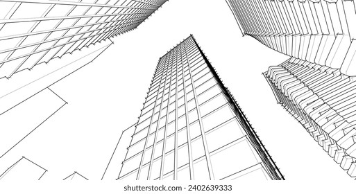 ​​abstract architecture 3d illustration background
