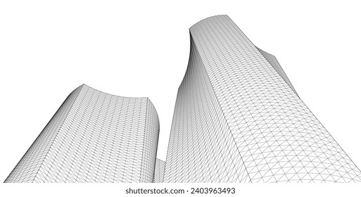 ​ ​ abstrakte Architektur, 3D-Hintergrund