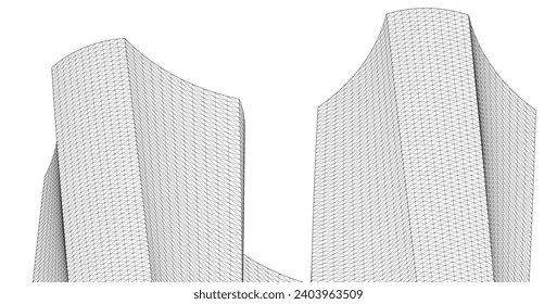 ​​abstract architecture 3d illustration background