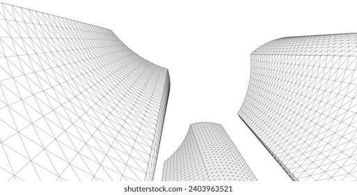 ​​abstract architecture 3d illustration background