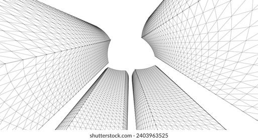 ​​abstract architecture 3d illustration background