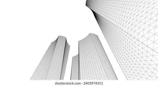 ​ ​ abstrakte Architektur, 3D-Hintergrund