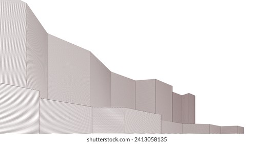 ​​abstract architecture 3d illustration background	