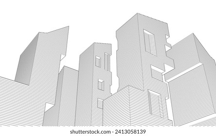 ​ ​ abstrakte Architektur, 3D-Hintergrund	