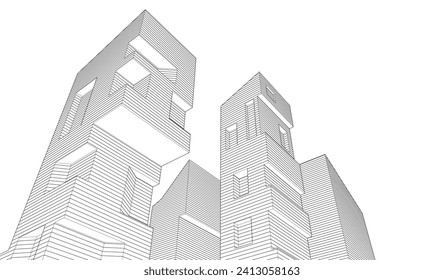 arquitectura abstracta 3d	