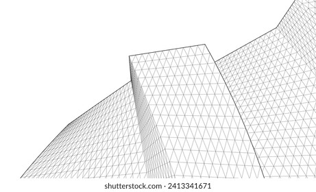 ​​abstract architecture 3d illustration background	