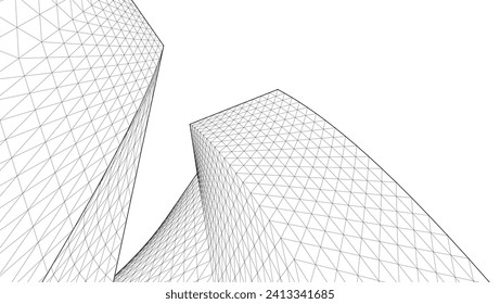 ​ ​ abstrakte Architektur, 3D-Hintergrund	