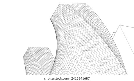 arquitectura abstracta 3d	