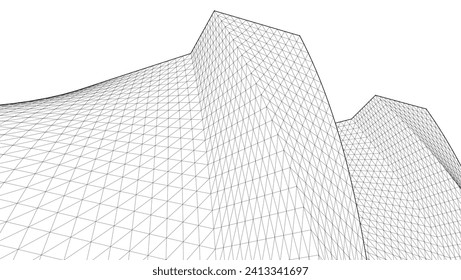​​abstract architecture 3d illustration background	