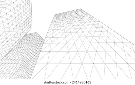 ​​abstract architecture 3d illustration background	
