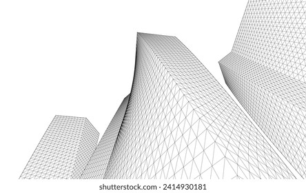 ​​abstract architecture 3d illustration background	