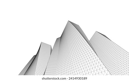 ​​abstract architecture 3d illustration background	