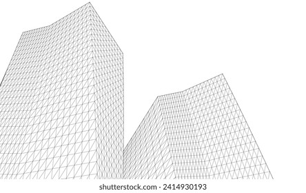 ​ ​ abstrakte Architektur, 3D-Hintergrund	