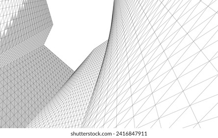 ​​abstract architecture 3d illustration background	