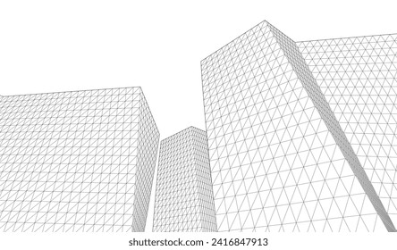 ​​abstract architecture 3d illustration background	