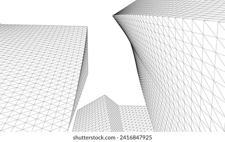 ​​abstract architecture 3d illustration background	