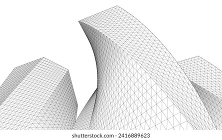 ​​abstract architecture 3d illustration background