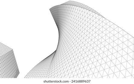 ​​abstract architecture 3d illustration background