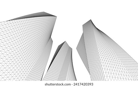 ​​abstract architecture 3d illustration background