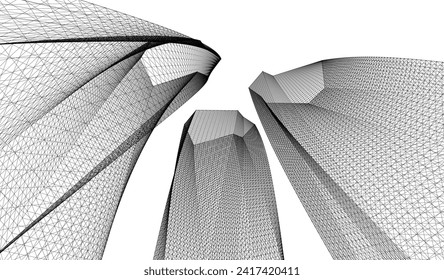 ​​abstract architecture 3d illustration background