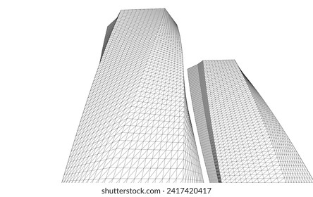 ​​abstract architecture 3d illustration background