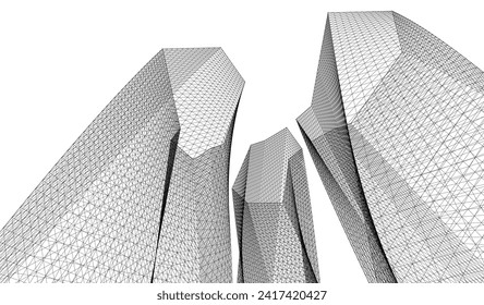 ​​abstract architecture 3d illustration background