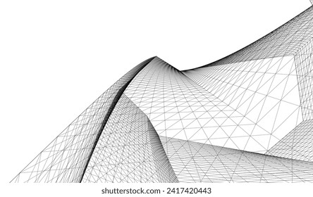 ​​abstract architecture 3d illustration background