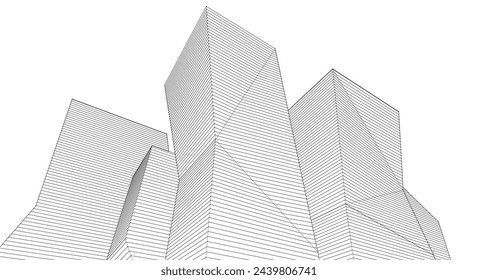 ​​abstract architecture 3d illustration background	
