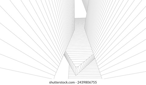 ​​abstract architecture 3d illustration background	
