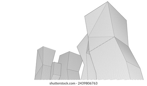 ​​abstract architecture 3d illustration background	

