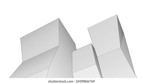 ​​abstract architecture 3d illustration background	
