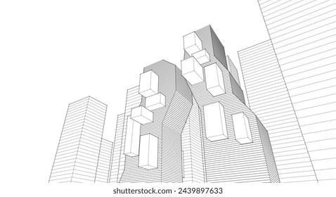 ​​abstract architecture 3d illustration background	