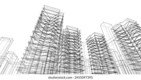 ​​abstract architecture 3d illustration background	