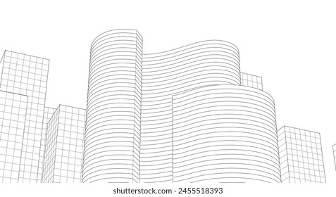 ​​abstract architecture 3d illustration background	