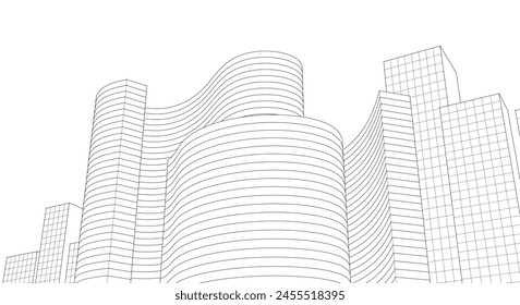 ​​abstract architecture 3d illustration background	
