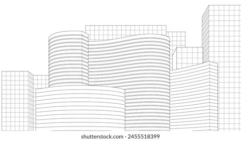 ​​abstract architecture 3d illustration background	