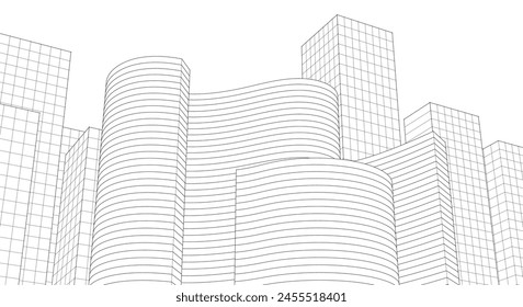 ​​abstract architecture 3d illustration background	