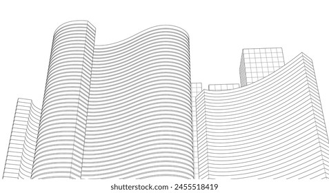 ​​abstract architecture 3d illustration background	