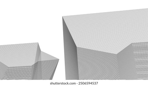Fondo de ilustración 3D de arquitectura ​​abstracta	