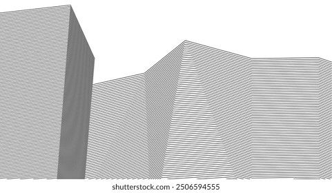​​abstract architecture 3d illustration background	