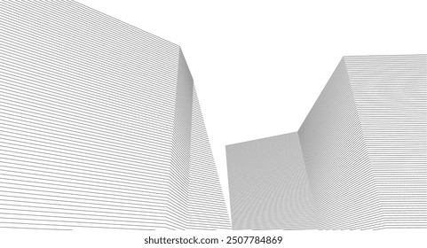 ​​ Architektur 3D-Illustration Hintergrund	