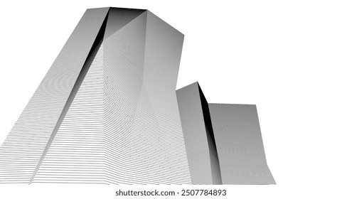 ​​abstract architecture 3d illustration background	