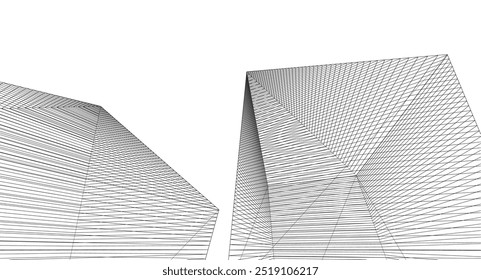 ​​abstract architecture 3d illustration background	