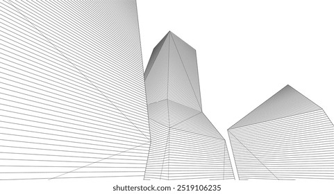 Fondo de ilustración 3D de arquitectura ​​abstracta	
