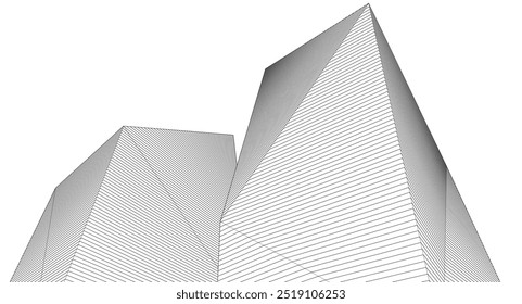 ​​ Architektur 3D-Illustration Hintergrund	
