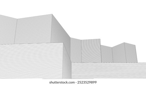 ​​abstract architecture 3d illustration background	