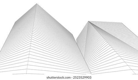 Fondo de ilustración 3D de arquitectura ​​abstracta	