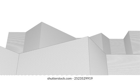 Fondo de ilustración 3D de arquitectura ​​abstracta	