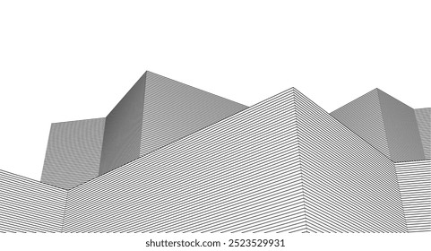 ​​ Architektur 3D-Illustration Hintergrund	