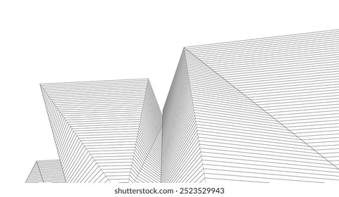 Fondo de ilustración 3D de arquitectura ​​abstracta	